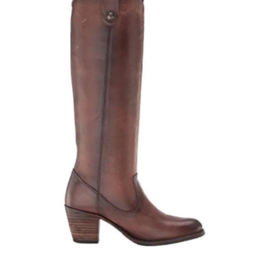 Frye Jackie button brown leather women’s boots size 9.5